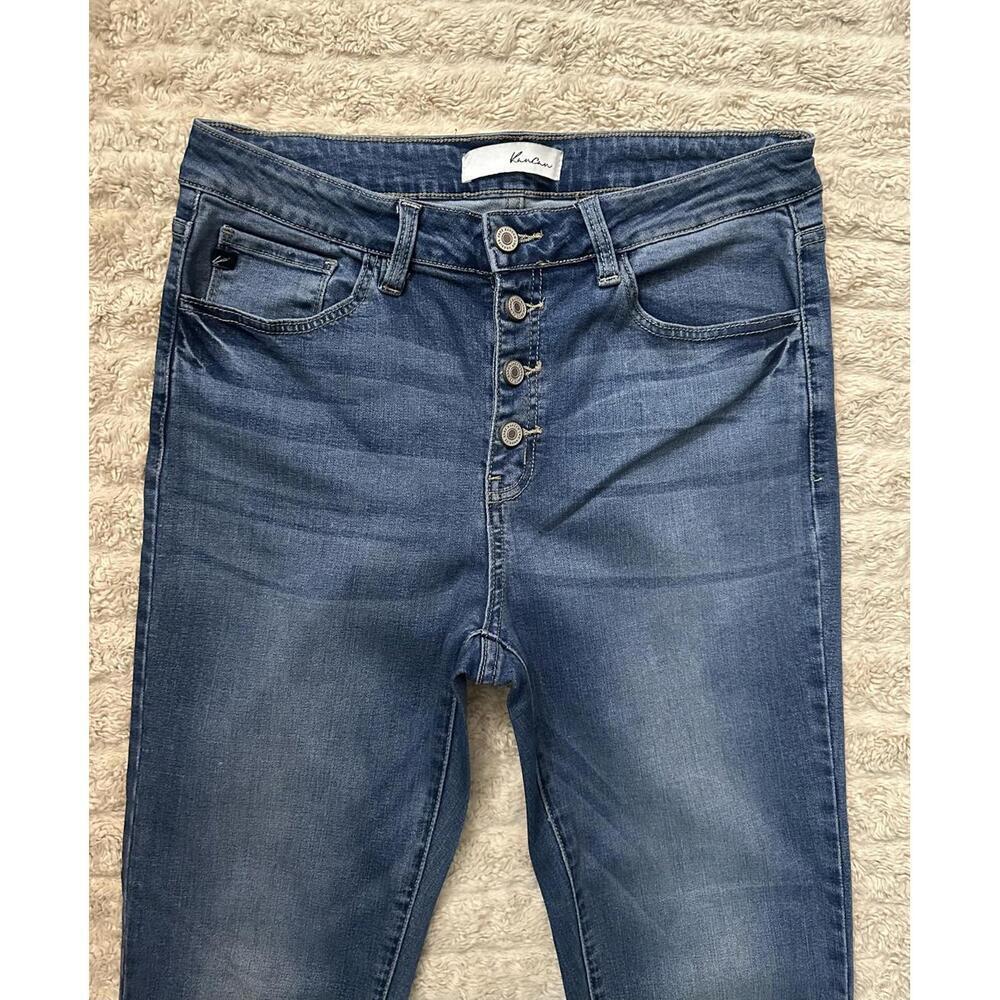 KanCan medium wash high-rise button fly cropped jeans Size 31 - Picture 2 of 11